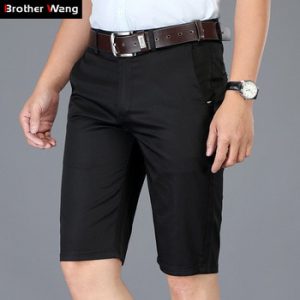 Classic Style Summer Men's Slim Casual Shorts 2019 New Business Fashion Solid Color Elastic Force Cotton Khaki Short Pants Brand