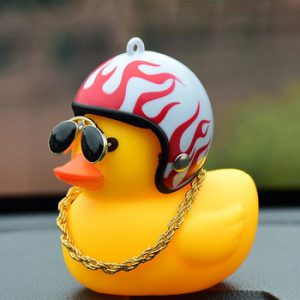 Lovely Duckling in The Car Ornament With Helmet Chain Car interior accessories decorations Auto Dashboard Toys Duck In Tte Car