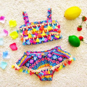 2021 Infant Girls Swimwear for Children Tassel Baby Swimsuit 2 Pieces Bathing Suit Sport Beach Toddler Dress Bath Clothes