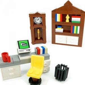 City House Mini Building Blocks Moc Accessories Parts for Locking Furniture Bricks Toys Office Desk Computer Bed TV Fish Tank