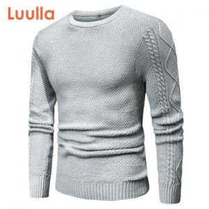 Luulla Men 2020 Spring Casual 100% Cotton Warm Sweater Pullovers Men Autumn Fashion 3D Geometric Soft Sweater Jumpers Men Plus