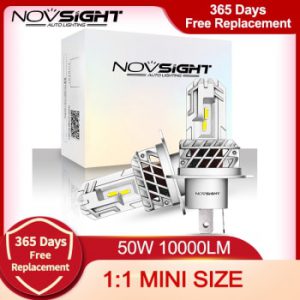 NOVSIGHT 1:1 Mini H4 LED H7 H1 H11 H8 HB4 9005 HB3 Auto Car Headlight Bulbs 50W 10000LM Car Accessories 6000K Led Fog Light