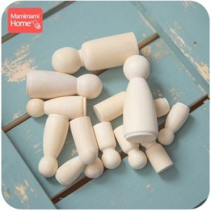 80pcs/Set Wood Peg Dolls Maple Unpainted Handmade Unfinished Decor Dolls Teething Toys Wooden Blank Children Goods Newborn Gifts