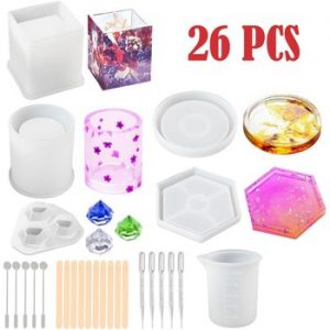 Silicone Mold Epoxy Resin DIY Pen Container Organizer Square Round Storage Holder Silica Molds Crafts Jewelry Making Charms UV R