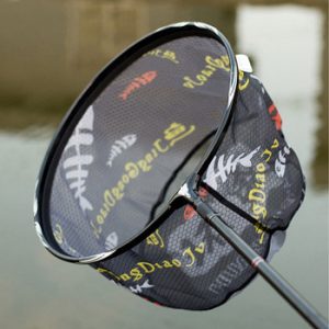 Fishing Folding Net Titanium Alloy Brail Head Round Small Mesh Fishing Hand Landing Net  Fishing Accessories Gear X247G