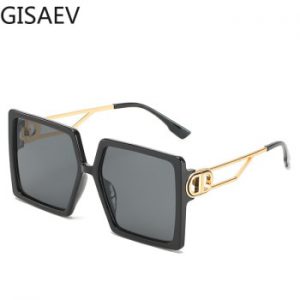 GISAEV Driving Glasses Women Oversized Square Frame Letter D Sunglasses Vintage D shape Oversized Frame Popular Fashion Glasses