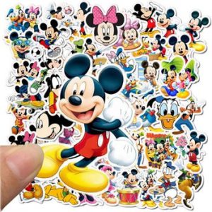 10/50Pcs Disney Mickey Minnie Stickers Stitch Frozen Cartoons Guitar Luggage Skateboard Waterproof Sticker Laptop Stikers Toys