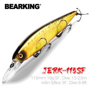 Bearking 115mm 18g new arrival slowly floating Fishing Lures Artificial Bait Predator Tackle jerkbaits for pike and bass