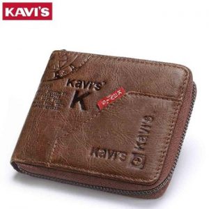 KAVIS 100% Genuine Leather Wallet Men Coin Purse Male Cuzdan Small Walet Portomonee Rfid Mini PORTFOLIO Vallet Perse Card Holder