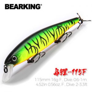 Bearking 115mm 16g Dive 0.6-1m floating Top Fishing Lures Wobblers Artificial Bait Predator Tackle jerkbaits for pike and bass