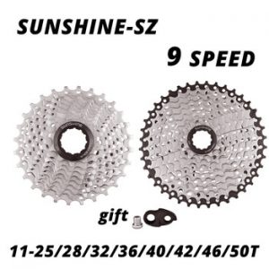 SUNSHINE 9 speed MTB Road bike Freewheel Cassette Flywheel 9S 25/28/32/36/40/42/46/50T for SHIMANO M370 M390 M4000 M590 sram 9v