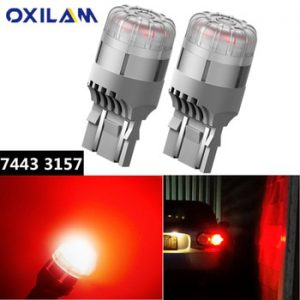 OXILAM 2Pcs Led Car Light 7443  W21/5W Led Brake Stop Light For Mazda 3 2 6 CX3 CX5 CX7 3157 580 P27/7W Tali Light Signal Lamp