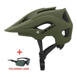 Outdoor DH MTB Bicycle Helmet with Glasses Integrally-molded Road Mountain Bike Helmet Ultalight Racing Riding Cycling Helmet