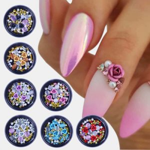 3D Nail Rhinestones Rose Jewelry Diverse DIY Gems Charming Mix Crystal Nail Art Decorations Gel Glitter Charms Nail Accessories