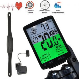 Waterproof Bike Bicycle Computer Wireless Bike Rainproof Odometer Cadence Sensor 2.8 inch LCD Cycling Speedometer Heart Rate