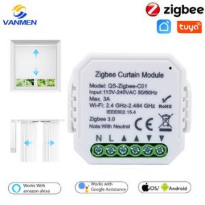 Tuya Zigbee Curtain Module 110-240V Home automation module Controller for Roller Shutter Blind Motor Support Alexa/ Google Home