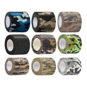 Outdoor Self-adhesive Camo Tape Stretch Bandage Tactical Non-woven Protective Camouflage Wrap for Hunting Rifle Gun Flashlight