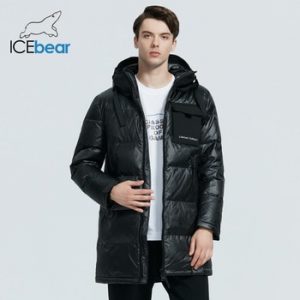 ICEbear 2020 high-quality men's casual hooded jacket new winter mid-length cotton coat brand men's clothing  MWD20923I