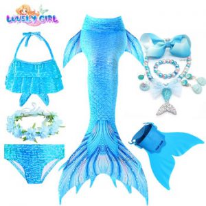 LovelyGirl Mermaid Tails with Monofin Mermaid Costume Children Cosplay Girl Little Mermaid Dress Girls Mermaid Birthday Party