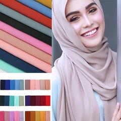 women plain bubble chiffon scarf hijab wrap printe solid color shawls headband muslim hijabs scarves/scarf 60 colors