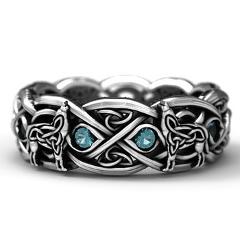 Nordic Mythology Wolf Defense Totem Rings Wolf Domineering Nightclub Gothic Punk Ring For Men Retro Male Ring Size 6-13