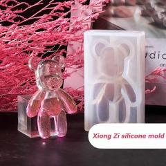 Silicone Molds Bear Shape Epoxy Resin Mould for Ornament Pendant Craft DIY Pendant Ornament Making Cake Jelly Chocolate Molds