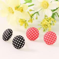 6 Pairs Vintage Earrings Colorful Cloth Button Plastic Pin Ear Studs Earrings pendientes Modern Jewelry серьги женские