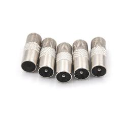5pcs/lot STB Quick Plug RF Coax F Female To RF Male Connector TV Antenna Coaxial Connector F Connector TV Coaxial plug