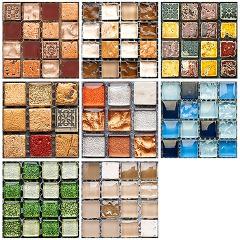 DIY Kitchen Bathroom Home Tile Sticker 10pcs/set Vintage Mosaic Wall Tile Sticker Waterproof Self-adhesive Floor Decals