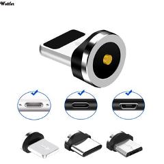 Round Magnetic Cable plug 8 Pin Type C Micro USB C Plugs Fast Charging Phone Magnet Charger Plug For iPhone 1m chargering Cord