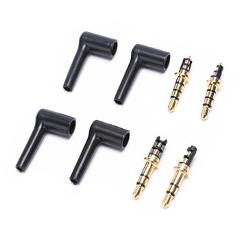 2pcs/lot Black Audio Plugs 90 Degrees 3.5mm Stereo Headset Plug Jack 3 4 Pole 3.5 Gold Plated Jack Adaptor Connectors