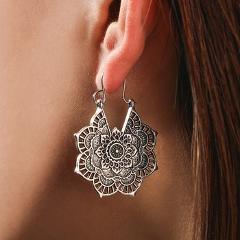 MINHIN 2020 New Arrival Boho Antique Gypsy Indian Tribal Ethnic Hoop Dangle Mandala for Women Earrings