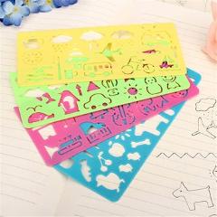 4pcs Drawing Toys Tool Art Stationery Ruler School Painting Supplies Template Plastic DIY Graphic Template Stencil Drawing