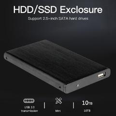 USB 2.0 Hard Drive Case 10TB SATA HDD SSD Box Portable 2.5 inch Aluminum Alloy for Office Caring Computer Supplies