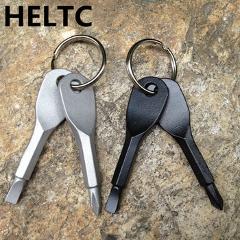 1 Set Stainless Steel Mini EDC Multifunction Screwdriver Key Shape Slotted Screwdrivers Keychain Pocket Repair Tool