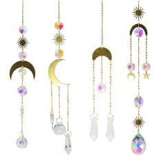 Hanging Crystals Prism Suncatcher for Windows Decoration Sun Moon Chandelier Parts DIY Home Wedding Decor Accessories