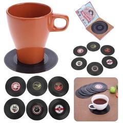 6pcs Placemat Drink Coaster Set Table Mat Hot Stand Under Glass Coasters Environmental Plastic Vinyl Heat-resistant