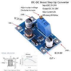 New Hot One OR 2pcs 2A DC-DC Boost Step Up Volt Converter Power Supply 2V-24V To 3V 5V 6V 9V 12V 19V