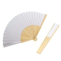 Blank White DIY Paper Bamboo Folding Fan for Hand Practice Calligraphy Draw sector shape Hand Held Folding Paper