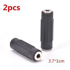 2 X 3.5mm 2PCS/lot Stereo 3.5mm 1/8" Aux Female To Female F/F Jack Audio Coupler Converter Black