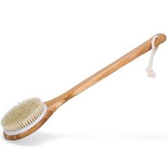 1pcs Long Wooden Handle Bath Body Brush Removable Bristle Exfoliating Dry Skin Back Scrubber Shower Cleaning Massager