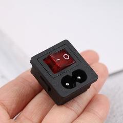 Hot Sale 250V AC Red Rocker Switch Fused Inlet Power Socket Fuse Switch Connector Plug Connectors Dielectric Intensity