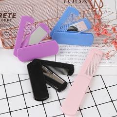 Professional Folding Hair Brush Travel Hair Comb Portable Fold Hair Brush Mirror Compact Pocket Size Purse Travel Comb