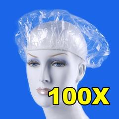 100pcs/lot Disposable Shower Caps Clear Spa Hair Salon Hotel One-Off Bathing Elastic Shower Hat Bathroom Products Bath Bonnet