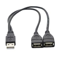 USB Charging Power Cable Cord Extension Cable USB 2.0 A 1 male to 2 Dual USB Female Data Hub Power Adapt