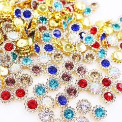 Claw Rhinestones Mix Color Sun Flower Flatback Sewing Rhinestones Shiny Crystals Stones Gold Base Sew On Rhinestones For Clothes