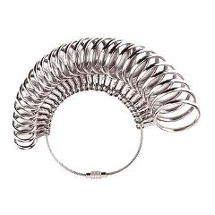 Aluminum Alloy Ring Gauges Sizer Meter Hand Loop Jewellery Measuring Ring Tool Size 0-13mm