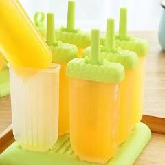 6 Cells Ice Cream Molds Popsicle Molds DIY Ice Cream Maker Ice-lolly Moulds Ice Cube Tray Reusable Dessert Summer Kitchen Tools