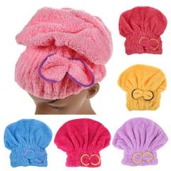 6 Colors Microfiber Solid Quickly Dry Hair Hat Hair Turban Women Girls Ladies Cap Bathing Drying Towel Head Wrap Hat