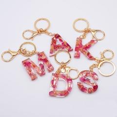 MINHIN Letter Resin Key Chains Keychains Rings Pendant For Women Cute Car Acrylic Glitter Keyring Charm Bag Couple Bag Gifts